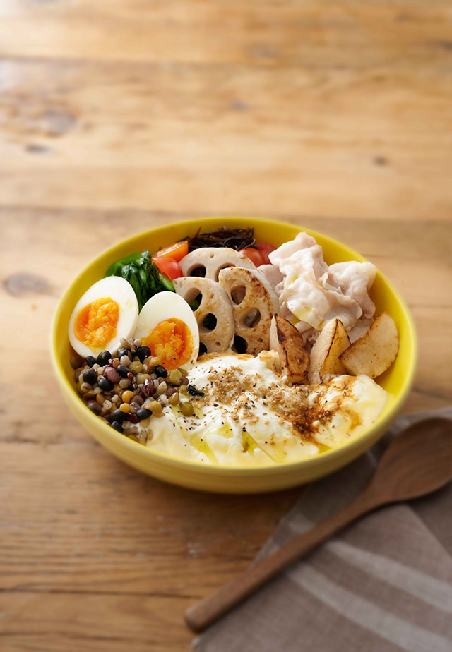 豚しゃぶと根菜のヨーグルト