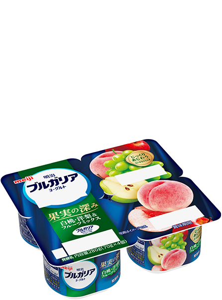 明治ブルガリアヨーグルト 果実の深み 白桃・洋梨＆フルーツミックス 70g×4