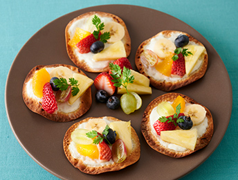 餃子の皮で作るフルーツピザ