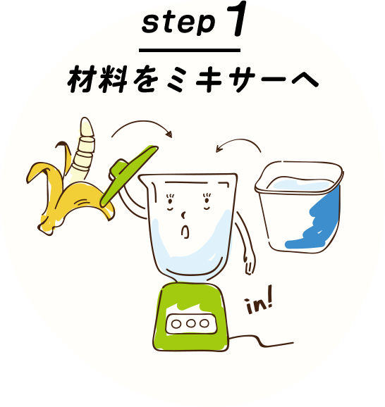 step1 材料をミキサーへ