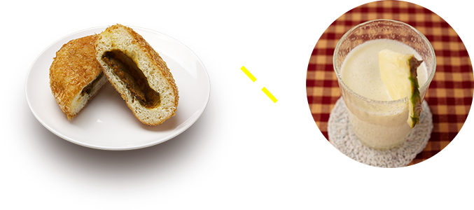 カレーパン×フルーティなパイナップルラッシー