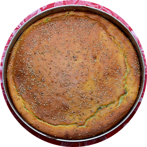 ねぎと卵の流し込み生地のパイ