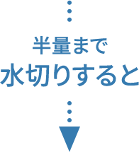 半量まで水切りすると