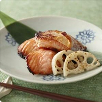 サーモンのヨーグルト味噌焼き