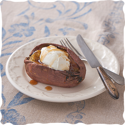 焼き芋の濃厚ヨーグルトかけ完成写真