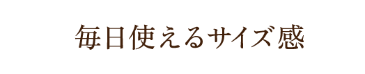 毎日使えるサイズ感